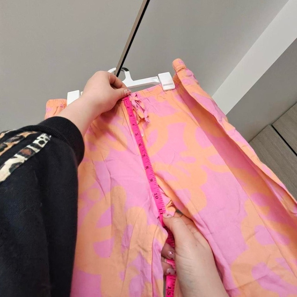 Lilly Pulitzer Pink & Orange Tropical Knit Pajama Pants S - Picture 8 of 8